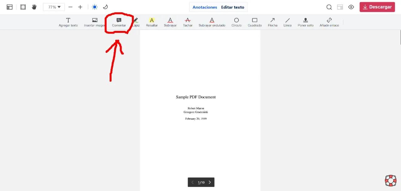 Comentar PDF