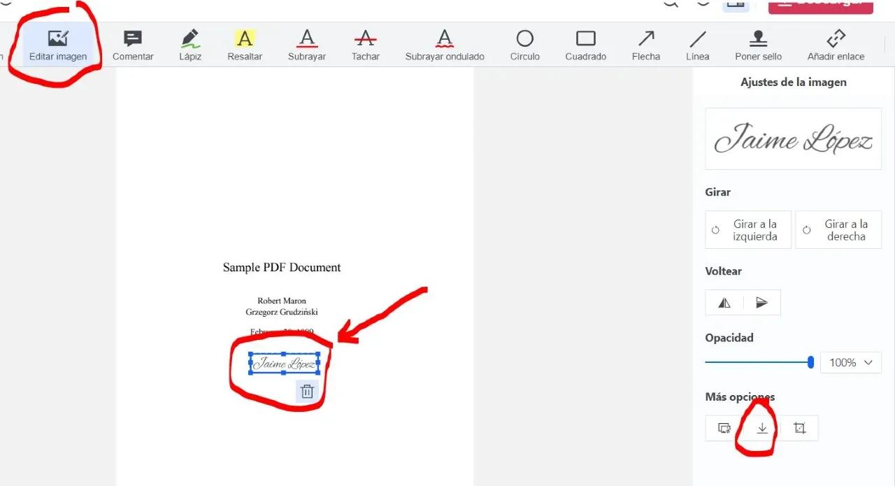 Copiar la firma de PDF