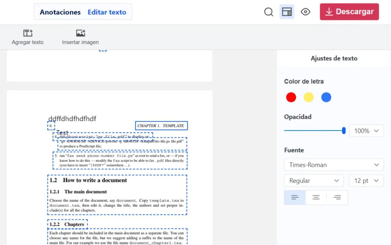 Editar texto en un PDF