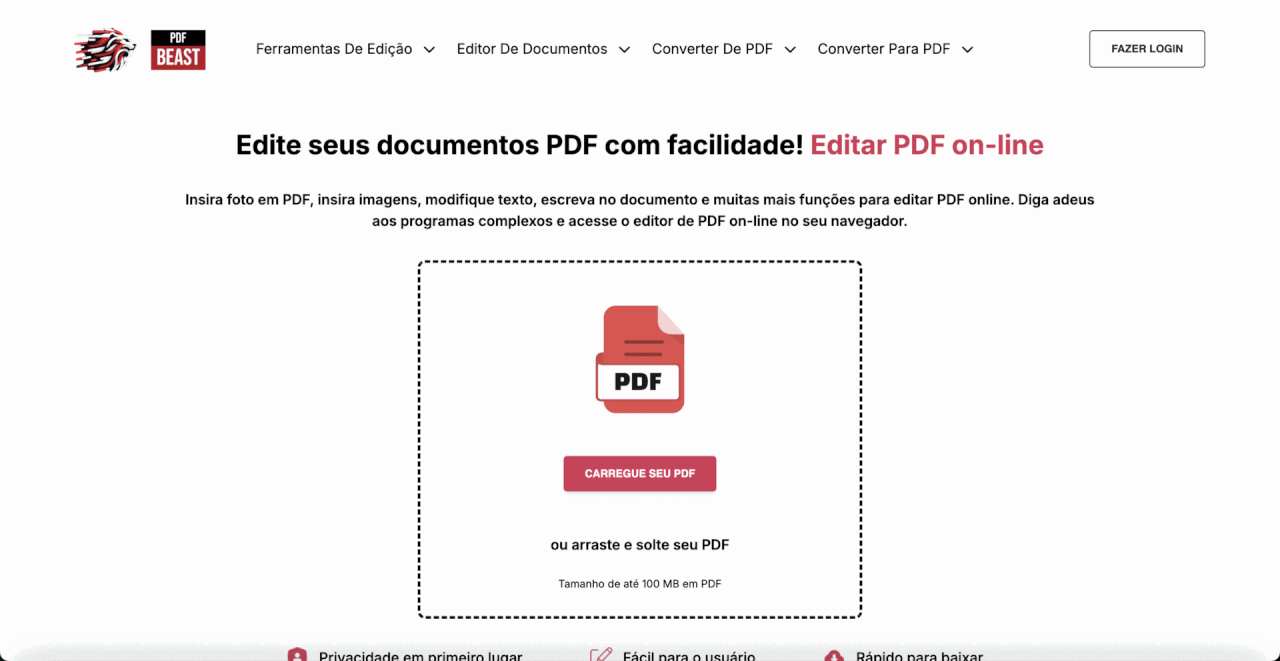 Escrever em PDF