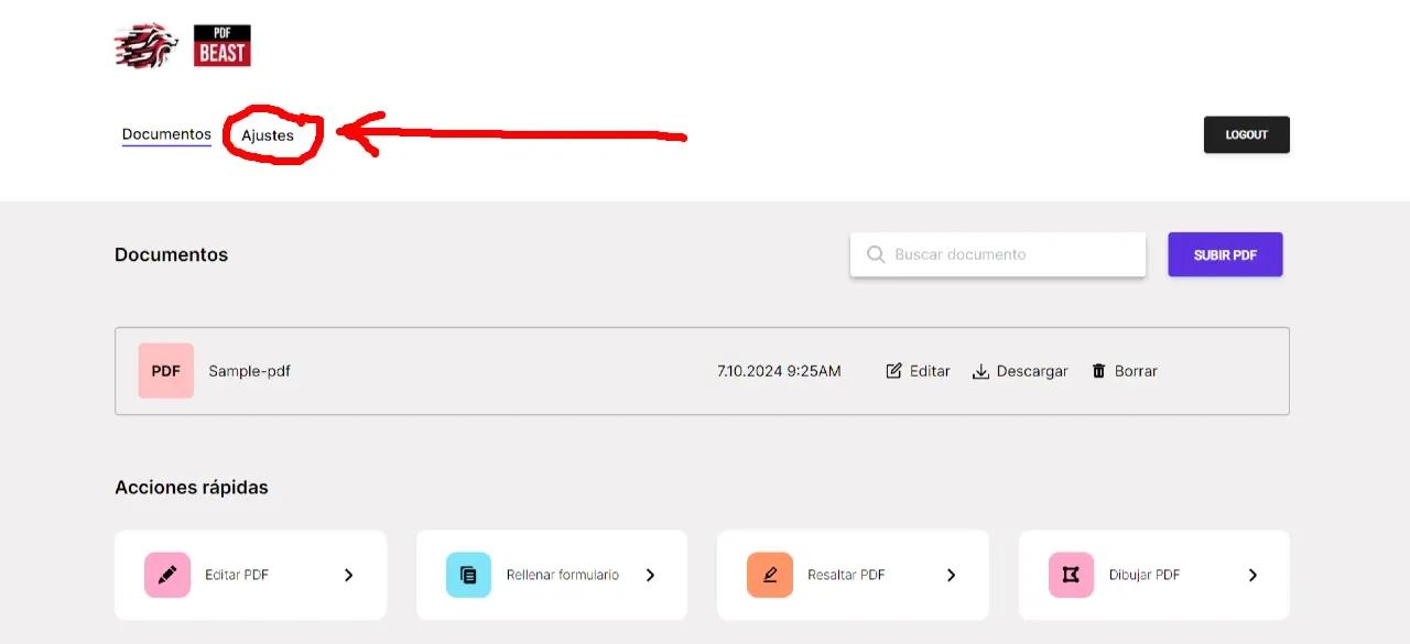 Ajustes Dashboard PDFBeast