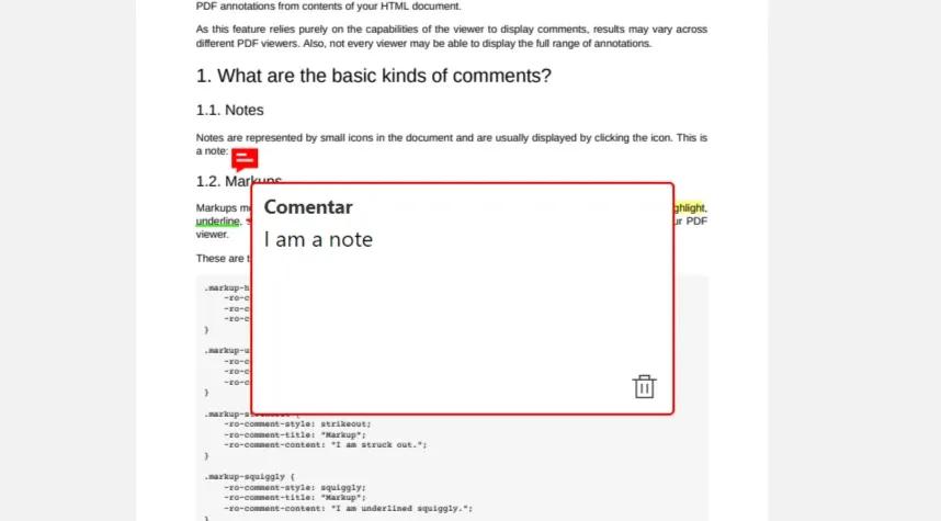 Así se elimina un comentario de PDF