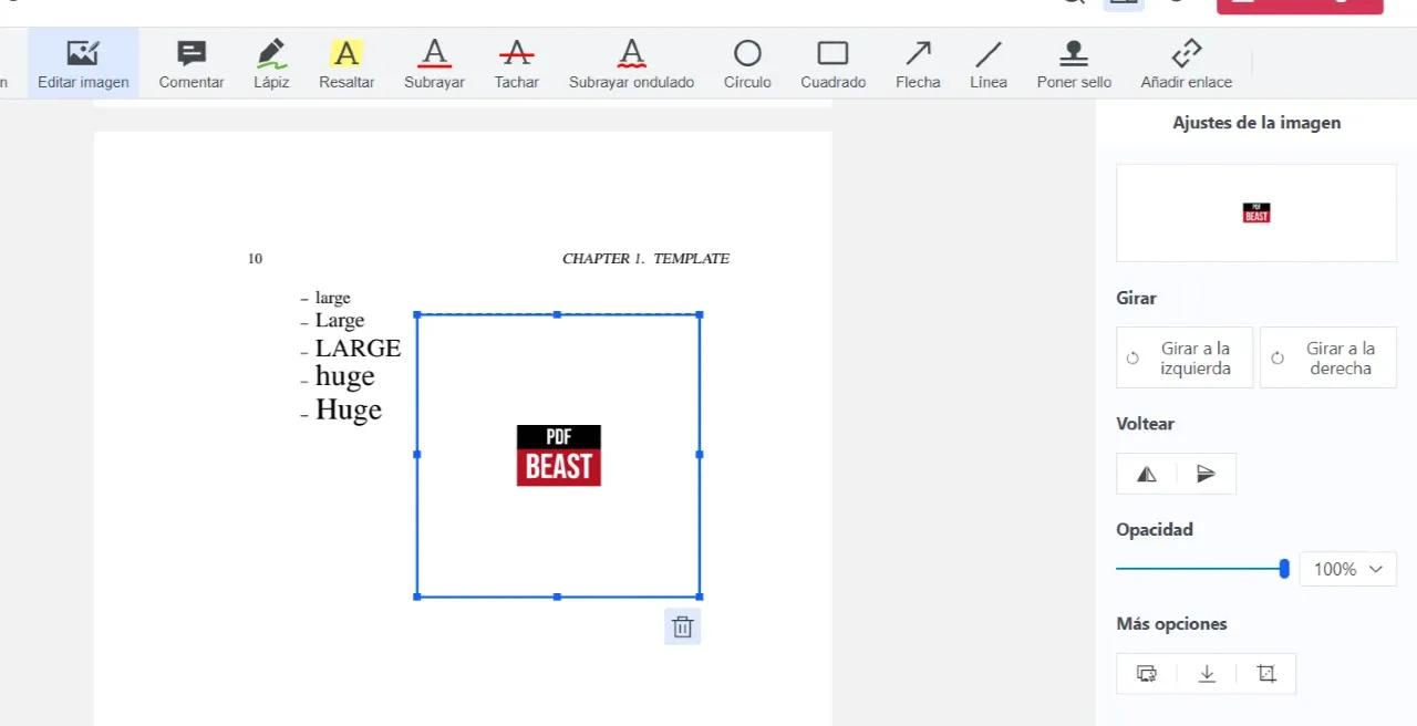 Nuevas opciones de imágenes en el editor de PDF