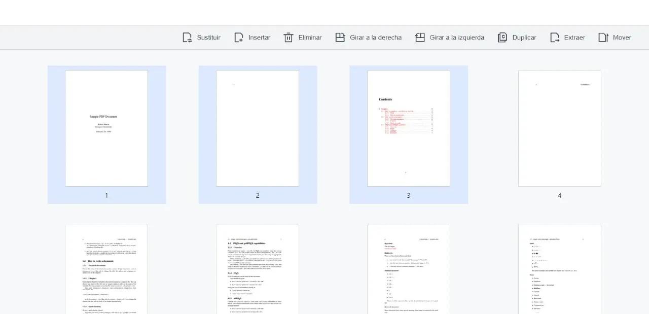 Sustituir hojas en PDF