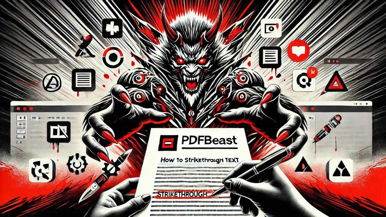 Durchstreichen von Text in PDF